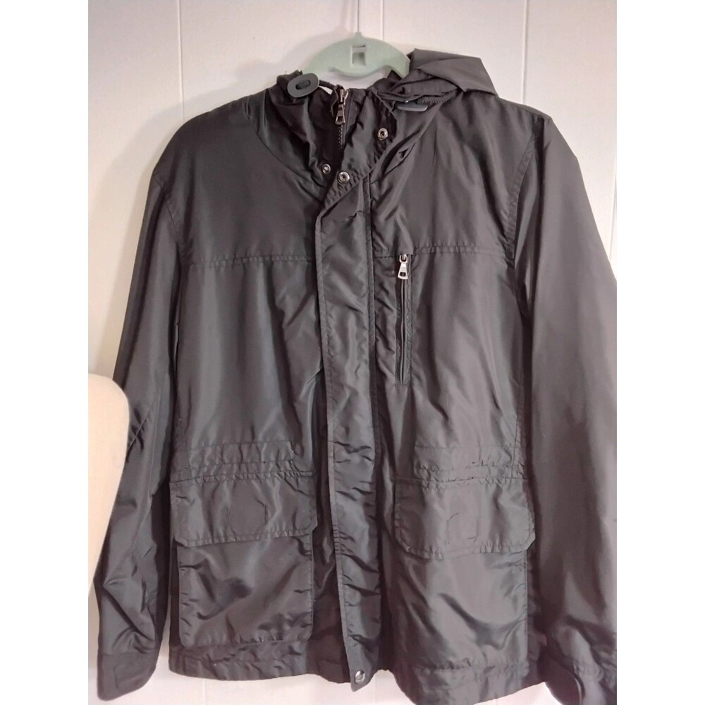 Uniqlo Womens Zip Up Hooded Water Resistant Windbreaker Jacket Black Size Small